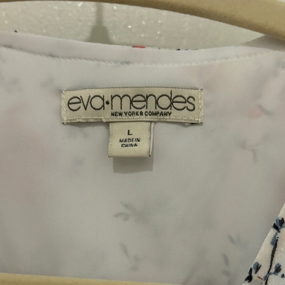 NWOT New York & Company Eva Mendes White Floral Dress Size L - Picture 2 of 12